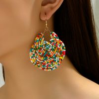 1 Pair Retro Ethnic Style Knot Beaded Handmade Plating Plastic Copper 18K Gold Plated Drop Earrings main image 8