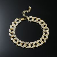 Hip-hop Solid Color Alloy Inlay Rhinestones Men's Anklet main image 5