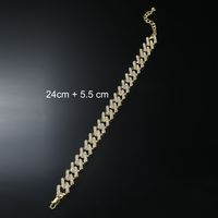 Hip-hop Solid Color Alloy Inlay Rhinestones Men's Anklet main image 3