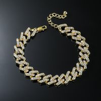 Hip-hop Solid Color Alloy Inlay Rhinestones Men's Anklet main image 2