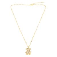 Cute Streetwear Little Bear Heart Shape Copper 18k Gold Plated Zircon Pendant Necklace In Bulk main image 6