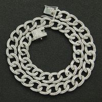 European And American Hip Hop Full Diamond Domineering Cuban Chain Necklace Trendy Men's Bracelet sku image 6