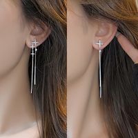 1 Pair Simple Style Star Inlay Alloy Rhinestones Drop Earrings main image 1