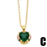 Ig Style Casual Retro Heart Shape Copper 18k Gold Plated Zircon Pendant Necklace In Bulk main image 5