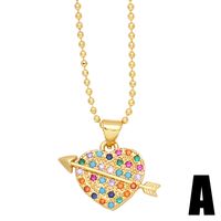 Ig Style Casual Retro Heart Shape Copper 18k Gold Plated Zircon Pendant Necklace In Bulk main image 4