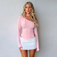 Women's T-shirt Long Sleeve T-shirts Sexy Solid Color main image 6