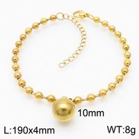Stainless Steel 18K Gold Plated Streetwear Plating Solid Color Bracelets Necklace sku image 8