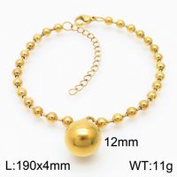 Stainless Steel 18K Gold Plated Streetwear Plating Solid Color Bracelets Necklace sku image 9