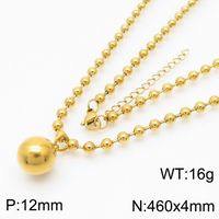 Stainless Steel 18K Gold Plated Streetwear Plating Solid Color Bracelets Necklace sku image 12