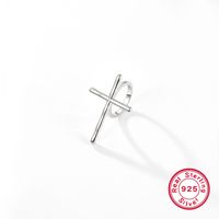 Wholesale Jewelry Simple Style Cross Sterling Silver White Gold Plated Plating Rings Earrings sku image 4