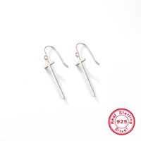 Wholesale Jewelry Simple Style Cross Sterling Silver White Gold Plated Plating Rings Earrings sku image 3