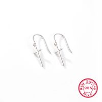 Wholesale Jewelry Simple Style Cross Sterling Silver White Gold Plated Plating Rings Earrings sku image 1