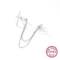 Wholesale Jewelry Simple Style Cross Sterling Silver White Gold Plated Plating Rings Earrings sku image 2