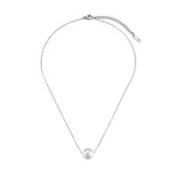 Simple Style Classic Style Solid Color Stainless Steel Freshwater Pearl Polishing Necklace sku image 2
