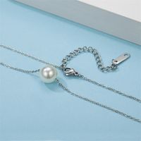 Simple Style Classic Style Solid Color Stainless Steel Freshwater Pearl Polishing Necklace main image 4