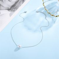 Simple Style Classic Style Solid Color Stainless Steel Freshwater Pearl Polishing Necklace main image 8