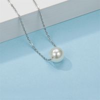 Simple Style Classic Style Solid Color Stainless Steel Freshwater Pearl Polishing Necklace main image 7