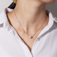 Simple Style Classic Style Solid Color Stainless Steel Freshwater Pearl Polishing Necklace main image 10