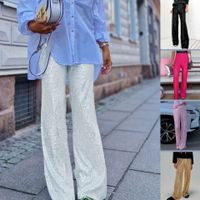 Women's Daily Street Casual Solid Color Full Length Sequins Casual Pants main image 1