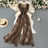 Women's Party Street Sexy Leopard Full Length Jumpsuits main image 2