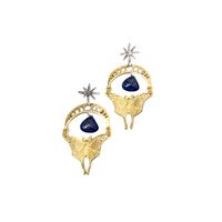 1 Pair Classical Butterfly Plating Inlay Alloy Natural Stone Gold Plated Drop Earrings main image 3
