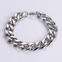 304 Stainless Steel 18K Gold Plated Hip-Hop Rock Polishing Chain Solid Color No Inlaid Bracelets main image 9