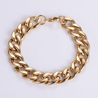 304 Stainless Steel 18K Gold Plated Hip-Hop Rock Polishing Chain Solid Color No Inlaid Bracelets main image 8