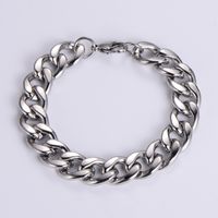 304 Stainless Steel 18K Gold Plated Hip-Hop Rock Polishing Chain Solid Color No Inlaid Bracelets main image 7