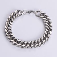 Stainless Steel 18K Gold Plated Hip-Hop Rock Polishing Metal Solid Color No Inlaid Bracelets main image 1