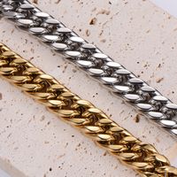 Stainless Steel 18K Gold Plated Hip-Hop Rock Polishing Metal Solid Color No Inlaid Bracelets main image 3