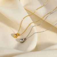 201 Edelstahl 18 Karat Vergoldet Französische Art Überzug Dreidimensional Wassertropfen Halskette Mit Anhänger main image 5