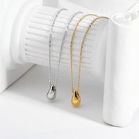 201 Stainless Steel 18K Gold Plated French Style Plating Three-dimensional Water Droplets Pendant Necklace main image 4