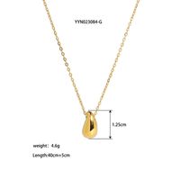 201 Stainless Steel 18K Gold Plated French Style Plating Three-dimensional Water Droplets Pendant Necklace sku image 1