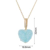 Fashion Heart Shape Copper Inlay Zircon Pendant Necklace 1 Piece sku image 4