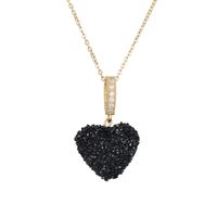 Fashion Heart Shape Copper Inlay Zircon Pendant Necklace 1 Piece sku image 2