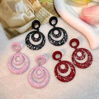 1 Pair Exaggerated Circle Hollow Out Alloy Drop Earrings main image 1