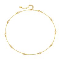 Simple Style Solid Color Copper Plating Chain Inlay Zircon Gold Plated Necklace sku image 2