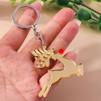 Cute Christmas Tree Snowman Elk Zinc Alloy Christmas Bag Pendant Keychain sku image 3