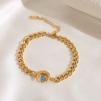Lady Simple Style Geometric Moon 316 Stainless Steel  14K Gold Plated Bracelets In Bulk main image 5