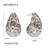 304 Stainless Steel Titanium Steel IG Style Modern Style Classic Style Water Droplets Solid Color Earrings Necklace sku image 3
