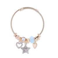 Mignon L'oeil Du Diable Star Forme De Cœur Strass Alliage De Gros Bracelet main image 2