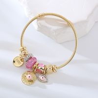 Mignon L'oeil Du Diable Star Forme De Cœur Strass Alliage De Gros Bracelet sku image 1