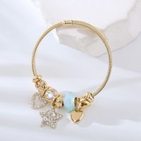 Mignon L'oeil Du Diable Star Forme De Cœur Strass Alliage De Gros Bracelet sku image 2