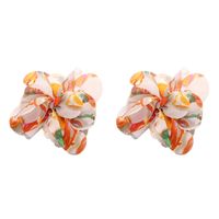 1 Pair Vacation Sweet Colorful Flower Cloth Ear Studs main image 2
