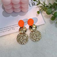 1 Pair Retro Round Pleated Alloy Drop Earrings main image 4