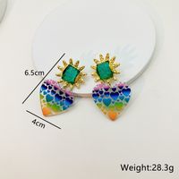 1 Pair Sweet Colorful Heart Shape Arylic Drop Earrings main image 4