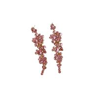 1 Pair Elegant Solid Color Inlay Alloy Artificial Gemstones Drop Earrings main image 2