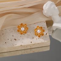 1 Pair Classic Style Flower Enamel Plating Inlay Copper Zircon 14k Gold Plated 18k Gold Plated Ear Studs main image 4