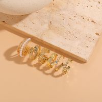 Elegant Classic Style Geometric Copper Asymmetrical Plating Inlay Zircon 14k Gold Plated Open Rings Rings main image 3