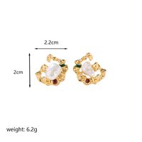 1 Pair Classic Style Flower Enamel Plating Inlay Copper Zircon 14k Gold Plated 18k Gold Plated Ear Studs sku image 4